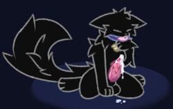 2024 anthro balls black_body black_fur blue_collar bodily_fluids closed_eyes collar collar_only cum cum_on_ground digital_drawing_(artwork) digital_media_(artwork) domestic_cat ears_down erection feet felid feline felis full-length_portrait fur genital_fluids genitals handpaw hindpaw kneeling licking male mammal midnightpurrs nude paws penile_spines penis pink_penis pink_tongue pivoted_ears portrait self_lick solo tail tongue