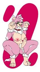 amy_rose amy_rose_the_werehog ankle_tuft arm_tuft ball_tuft balls belly big_breasts breasts chest_tuft claws collar drooling elbow_tuft fangs fluffy futanari green_eyes hair hand_tuft knees_bent leaking leaking_cum naked navel nude nude_anthro nude_futanari open_mouth panting paw_pose penis pet_play petplay pink_fur precum pubic pubic_hair pubic_tuft saliva sharp_teeth smile sonic_(series) sonic_the_hedgehog_(series) spiked_collar spiked_hair squatting tail tail_tuft tuft were white_fur white_fur_tuft white_hair_tips