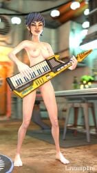 ava_(borderlands) borderlands borderlands_3 casual completely_nude completely_nude_female female human keyboard keytar lavamp1re musical_instrument nipples nudist pale_skin pussy short_hair