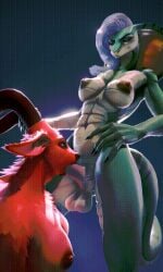 1futa 1girls 3:5 3d_(artwork) 3d_animation abs ambiguous_fluids animated anthro big_ears blonde_hair bovid breasts caprine carolitta_(slad) chert_(slad) cobra digital_media_(artwork) duo female fluffy fur futa/female futa_on_female futanari genitals glowing glowing_eyes green_body green_skin grey_eyes gynomorph hair hi_res horn humanoid_genitalia humanoid_penis intersex intersex/female long_nails loop mammal markings nipples no_sound oral oral_penetration penetration penis red_body red_eyes red_fur reptile scalie short_playtime simple_background sladdoska snake striped_markings stripes vertical_video
