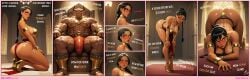 2025 2d ai_generated black_hair brown_eyes brown_skin bubble_butt cumslut femboy futanari glasses intersex makeup male maledom robin_sweetcheeks sissy slut tagme