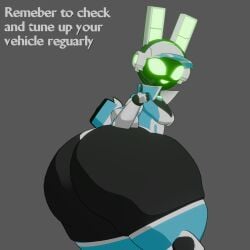 artist_request ass big_ass lagomorph project_turboblast robot screen_face source_request tempo_(project_turboblast) text thick_thighs thighs