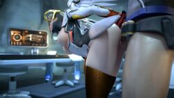 3d animated areolae autodesk_maya blender blonde_hair blue_eyes bouncing_breasts breasts ellowas from_behind mercy nipples overwatch sex soldier_76 sound straight thighhighs video