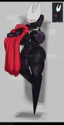 absurd_res angry anthro areola arthropod ass big_areola big_breasts big_nipples black_body blush bodily_fluids breasts cum cum_on_arm cum_on_breasts dialogue female genital_fluids genitals heart_symbol hi_res hollow_knight hornet_(hollow_knight) huge_areola humanoid inverted_nipples nipples nude pussy simple_background solo sweat sweatdrop team_cherry text trifecta_(artist) vaginal_fluids