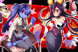big_ass big_breasts big_butt big_thighs big_titties character_request clothing curvaceous curvaceous_female curvaceous_figure curvy curvy_figure curvy_hips drmsenketsu female female_focus female_only long_hair looking_at_viewer purple_body purple_hair skullgirls