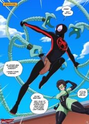 1boy 1girls 2d athletic athletic_female athletic_male busty dark-skinned_male dark_skin female hourglass_figure interracial light-skinned_female light_skin male miles_morales naughtycomix olivia_octavius parvad png speech_bubble spider-man:_across_the_spider-verse spider-man:_into_the_spider-verse spider-man_(series) tagme the_perverted_spider-man_(comic) wide_hips