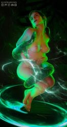 1girls 3d blendguardian breasts female harry_potter hermione_granger nipples nude snake solo