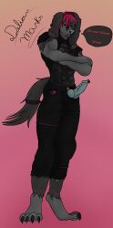 absurd_res alternative_fashion anthro delian_marks ear_piercing furfrou generation_6_pokemon genital_piercing genitals goth hi_res larger_male male male/male nintendo nipple_piercing nipples penis penis_piercing piercing pokemon pokemon_(species) punk size_difference solo yuki_shepard
