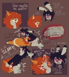 anthro bodily_fluids canid canine canis cum cum_on_face domestic_dog duo female genital_fluids hi_res incest_(lore) lagomorph leporid male male/female mammal mother_(lore) parent_(lore) rabbit regret river-zombie sex sleep_sex sleeping son_penetrating_mother