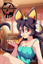 big_ass big_breasts big_butt big_thighs big_titties blush clothing curvaceous curvaceous_female curvaceous_figure curvy curvy_figure curvy_hips drmsenketsu female female_focus female_only filia looking_at_viewer purple_hair skullgirls
