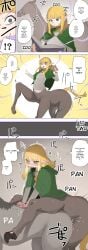 1futa 1girl bestiality centaur centauress cumming_in_pussy cumming_inside ejaculation elf elf_ears female feral ftm_transformation futanari horse horsecock intersex kojika magic merging partial_transformation penis transformation translated zoophilia