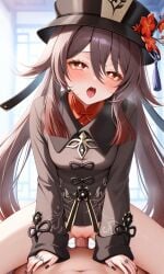 ai_generated genshin_impact hoyoverse hu_tao_(genshin_impact) petite pussy sex uncensored vaginal_penetration