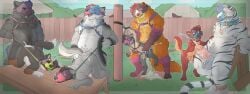 absurd_res ailurid anal anal_orgasm anal_sex animal_genitalia animal_mask anthro baileyx big_penis blush bodily_fluids bondage bondage bound canid canine canis closed_eyes collar cum cum_drip cum_in_ass cum_inside cum_on_face cumshot dog_park domestic_dog dripping ejaculation excessive_cum excessive_genital_fluids felid fox genital_fluids genitals group group_sex hand_on_belly hands-free hands_behind_back hands_tied hands_tied_behind_back harness hi_res humanoid_genitalia humanoid_penis leash leash_pull leashed_collar legs_tied male male/male mammal mask mischievous_smile molosser mountain_dog nude orgasm orgasm_control orgasm_face pantherine park penetration penis petplay public public_sex pup_mask puppyplay raised_tail red_panda restraints role_reversal roleplay rope rope_bondage saint_bernard sex sheath size_difference small_dom_big_sub tail tiger tongue tongue_out wolf