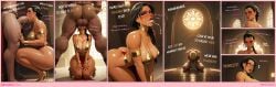 2025 2d ai_generated black_hair brown_eyes brown_skin bubble_butt cumslut femboy futanari glasses intersex makeup male maledom robin_sweetcheeks sissy slut tagme
