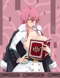 big_ass big_breasts big_butt big_thighs big_titties black_clover book clothing curvaceous curvaceous_female curvaceous_figure curvy curvy_figure curvy_hips female female_focus female_only long_hair looking_at_viewer misterlmaoo pink_hair princia_funnybunny