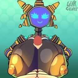 1boy 1girls 3d 3d_(artwork) 3d_animation android animated big_nipples boobjob breast_squish eleanor_(geargrinder44) female floating_arms floating_object geargrinder44 glowing glowing_eyes gynoid highres huge_breasts human human_on_robot humanoid interspecies male male_pov metallic_body paizuri paizuri_lead_by_female paizuri_on_lap puffy_nipples robot robot_girl robotic sound squeezing_breast squish tagme titjob tv_head video wet_sounds yellow_areola