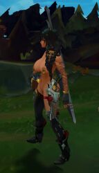 1girls abdomera female league_of_legends ninfrock samira_(league_of_legends) screenshot