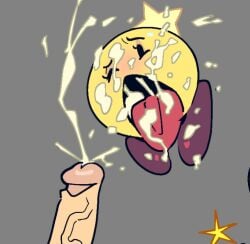 1boy1girl 2025 ahe_gao closed_eye cum_in_mouth cum_on_face cumshot cumshot_in_mouth cumshot_on_face dot_eyes eyelashes female female/male grey_background human human_on_ball human_on_orb humanoid_penis male male_on_female mario_(series) mario_and_luigi_(series) non-human offscreen_character orb penis semen semen_in_mouth shoes shoes_only shounen_jump_(artist) sphere_creature star starlow tagme tongue tongue_out