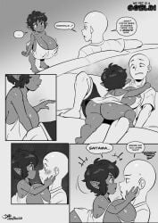 2025 ass big_breasts big_butt biped breasts clothed clothing comic dialogue duo english_text female freckles goblin hi_res huge_breasts human hyper hyper_breasts joaoppereiraus larger_human larger_male male male/female mammal no_underwear not_furry sean_(joaoppereiraus) shantelle_(joaoppereiraus) short_stack simple_background size_difference smaller_female speech_bubble text thick_thighs three-quarter_view