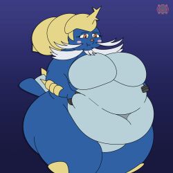 bbw big_breasts breasts cleavage female furry huge_breasts overweight pokemon pokemon_(species) s0rcius samurott thick_thighs wide_hips