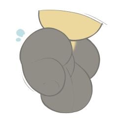 1:1 2024 anthro arthropod balls bee big_balls biped black_body bodily_fluids digital_drawing_(artwork) digital_media_(artwork) featureless_feet feet genitals hi_res huge_balls hymenopteran insects male multicolored_body nude nude_male rear_view simple_background solo stuck sweat sweatdrop three-quarter_view two_tone_body white_background white_slime_(artist)