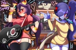 big_ass big_breasts big_butt big_thighs big_titties character_request clothing curvaceous curvaceous_female curvaceous_figure curvy curvy_figure curvy_hips drmsenketsu female female_focus female_only long_hair looking_at_viewer purple_body purple_hair skullgirls underwear