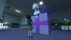 1boy 1girls 3d 3d_(artwork) big_ass big_breasts fazclaire's fazclaire's_nightclub female five_nights_at_freddy's fredina's_nightclub gregory_(fnaf) male marie_(cally3d) marie_(cryptia) nude robot robot_girl scottgames sfm