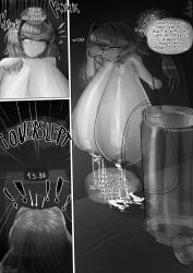 areolae bare_breasts black_and_white breast_focus breasts breasts_bigger_than_head co03but concerned covered_in_sweat doki_doki_literature_club drenched_in_sweat dripping dripping_milk enormous_breasts lactating lactating_nipples lactation lactation_without_expressing lactation_without_stimulation leaking leaking_breasts leaking_milk massive_areolae massive_breasts massive_nipples milk milking_machine natsuki_(doki_doki_literature_club) nipples page_2 shocked shortstack sleepy sweat sweating sweaty timeskip tired tired_eyes uncovered_breast
