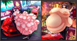 after_vore ass_expansion azur_lane before_and_after breast_expansion digestion female female_pred huge_areolae huge_breasts manjuu_(azur_lane) multiple_prey stomach_bulge struggling_prey taihou_(azur_lane) taihou_(enraptured_companion)_(azur_lane) the_aya vore vore_bulge