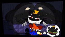 ass bed bedroom big_ass black_fur burger butt five_nights_at_freddy's five_nights_at_freddy's_4 fnaf hyper_ass hyper_butt looking_at_viewer nightmare_(fnaf) orange_fur soups_(superiorfox) superiorfox thick_thighs thighs
