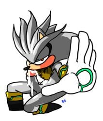 autofellatio blueast cum cum_in_mouth cum_in_own_mouth male_only oral silver_the_hedgehog sonic_(series)