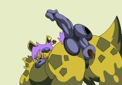 ambiguous_gender anthro anus big_breasts breasts ejaculation feces filthivore futanari genitals gynomorph hallion_the_hyaenodon hands-free hi_res hyaenodon hyaenodontid intersex mammal nipples penis puffy_anus puffy_nipples scatplay solo