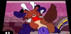 anal anal_sex animated anthro big_penis bob_(superiorfoxdafox) brown_body brown_fur cain_(superiorfoxdafox) clone deer domestic_cat felid feline felis fellatio fur genitals group held_by_legs hi_res high_framerate huge_cock hyper hyper_genitalia hyper_penis long_playtime male male/male mammal masturbation no_sound oral penetration penile penis purple_body purple_fur sex superiorfox tagme teamwork video video