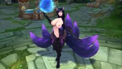 1girls abdomera ahri ahri_(league_of_legends) female league_of_legends ninfrock screenshot