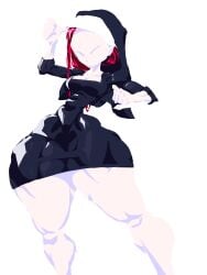 alternate_color alternate_version_at_source alternate_version_available battle_nun big_forehead big_thighs bottom_heavy breasts christian_cross christianity colored cross dagger forehead_mark forehead_tattoo hips hips_wider_than_shoulders huge_thighs looking_at_viewer muscular_arms muscular_female muscular_legs muscular_thighs no_lineart nun nun's_habit nun_habit nun_outfit pout seal short_sword thick_thighs thighs wide_hips young young_female zommbay