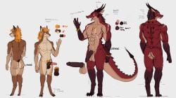 abs absurd_res accessory animal_genitalia anthro balls blonde_hair bovid bracelet caprine deer digitigrade dragon ear_piercing ear_ring erection european_mythology fangs genitals hair hi_res hooves horn humanoid_genitalia humanoid_penis jewelry litehase male mammal model_sheet moschid muscular musk_deer mythological_creature mythological_scalie mythology necklace nude penis piercing ring_piercing scalie scar sev_(litehase) sheath simple_background size_difference solo spikes teeth vash_(litehase) western_dragon