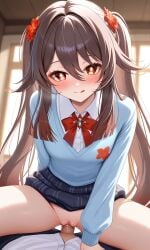 ai_generated genshin_impact hoyoverse hu_tao_(genshin_impact) petite pussy sex uncensored vaginal_penetration