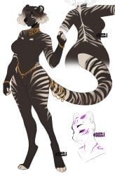 1anthro 1girls anthro blanche_umber brown_fur dark_brown_fur digital_drawing_(artwork) digitigrade earrings feline female female_focus female_only furry furry_female gold_(metal) gold_eyes gold_jewelry jewelry mammal mammal_humanoid necklace reference_sheet sfw simple_background sweetburn sweetlicktreats tagme tail tail_accessory tail_jewelry tail_markings tastefulgaping text tiger tiger_ears tiger_print toeless_socks_(marking) waist_accessory white_fur white_stripes