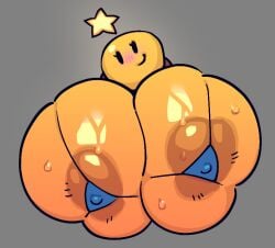 ball_with_boobs ball_with_hyper_features big_breasts bikini bikini_top black_eyes blush blush blushing_at_viewer blushing_female boob_focus boobs_out breasts breasts_focus dot_eyes eyelashes female female_focus female_only gigantic_breasts huge_breasts hyper_breasts looking_at_viewer mario_(series) mario_and_luigi_(series) nipple_bulge nipples_covered nipples_visible_through_clothing no_humans non-human non-human_only orb shaded shoes shoes_only shounen_jump_(artist) smile star starlow sweat sweatdrop sweating sweaty_breasts tagme yellow_body