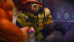 3d_(artwork) 3d_animation anal anal_sex animal_genitalia animal_penis animated anthro anus ass balls beard big_balls big_penis blender_(artwork) blizzard_entertainment bodily_fluids bovid bovine breath canid canine canine_genitalia canine_penis cattle close-up cum cum_in_ass cum_inside cumshot digital_media_(artwork) ejaculation equine_genitalia equine_penis erection facial_hair fellatio french_kissing fur furniture gay genital_fluids genitals green_body green_skin group group_sex hair hi_res horn humanoid indoors kiss_on_lips kissing kutar_g male male/male male_anthro male_penetrated male_penetrating male_penetrating_male mammal masturbation moan muscular muscular_anthro muscular_male nipples nude on_table open_mouth oral oral_penetration oral_sex orc orc_male orgasm panting penetration penile penis ponytail rubbing sex sound sound_effects sound_warning table tail tauren tauren_male tongue tongue_out train train_position trio vehicle video warcraft werecanid werecreature widescreen worgen worgen_male