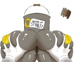 absurd bucket groping_breasts inanimate reassurance_bucket reassuring squeezing_breast tagme the_stanley_parable what zeraniumz