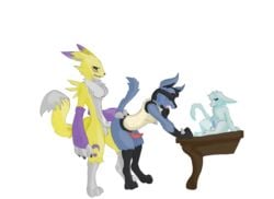 anal anal_sex crossover digimon envtoxic futa_on_male futanari intersex intersex/male lucario male masturbation nintendo nude ori ori_(series) ori_and_the_blind_forest penetration penis pokemon pokemon_(species) renamon table video_games