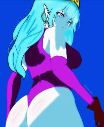 aeos aios blue_body blue_eyes blue_hair dragon_ball dragon_ball_heroes goddess pointy_ears super_dragon_ball_heroes time_power_unleashed_form_(dragon_ball)