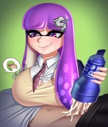 1boy 1girls fleshlight handjob_w/sex_toy inkling inkling_boy inkling_girl sex_toy splatoon timeless-t