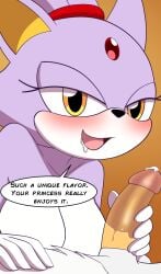 1boy 1girls after_blowjob blaze_the_cat blazeshine breasts cum cum_on_mouth dialogue furry furry_ears orange_eyes penis post_oral post_orgasm silver_the_hedgehog smiling sonic_(series) sonic_the_hedgehog_(series)