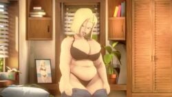 1girls 3d 3d_animation android_18 animated animation bbw big_boobs big_breasts black_underwear blonde_female blonde_hair blonde_hair_female boobs breasts buttons_popping chubby chubby_female cookie cookie_sandwich dragon_ball dragon_ball_super fat fat_female female female_focus female_only jeans light-skinned_female light_skin nurico pants short_animation shorter_than_10_seconds tagme tight_clothing tight_fit video