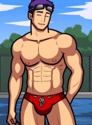 bara bulge monthly_manful shirtless solo_male swimmer