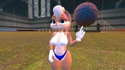 1girls 3d basketball blue_eyes blue_panties boobs bra breasts female female_only female_solo lola_bunny looney_tunes panties solo solo_female solo_only thhypercombine12 underwear warner_brothers white_bra