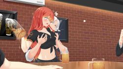 eroge grope groping_breasts red_hair straight