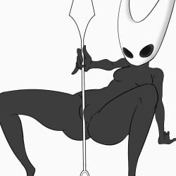 1:1 2018 animated anthro arm_support arthropod ass biped black_body bouncing_breasts breasts crab_walk empty_eyes featureless_breasts female genitals hands_behind_back hi_res holding_melee_weapon holding_object holding_polearm holding_spear holding_weapon hollow_knight hornet_(hollow_knight) loop malofantastic masturbation melee_weapon nude polearm pussy short_playtime simple_background small_breasts solo spear team_cherry vaginal_masturbation vaginal_penetration weapon white_background